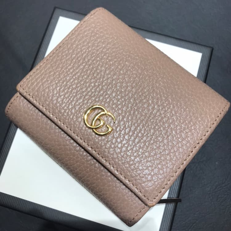 ホット製品 GUCCI GGマーモント 二つ折り財布 GG 黒 本革 メンズ ...