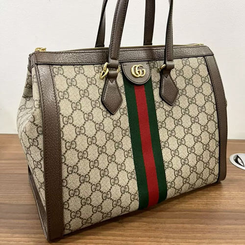 得価セール未使用品GUCCI トートバッグ　ガーデン　ネコ　プリント リネン　麻 トートバッグ