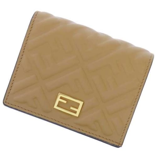 FENDI（フェンディ）型押しFFモチーフ 二つ折り ミニ財布
