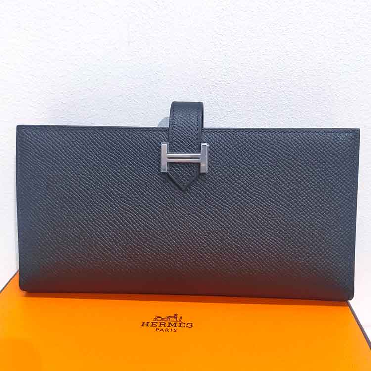 エルメス ベアンスフレ 黒 エプソン シルバー金具 U刻印