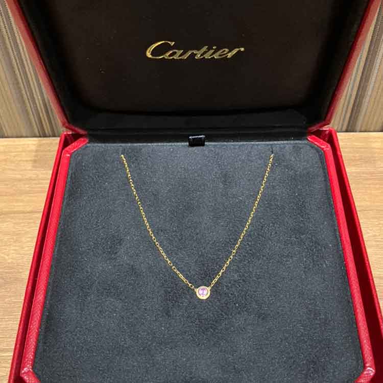 カルティエ サフィール レジェ 1Pピンクサファイアネックレス K18ピンクゴールド