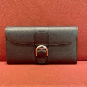デルヴォー ブリヨン ロングチェーンウォレット スモール 黒 レザー シルバー金具 AB0476AAU099ZPA "