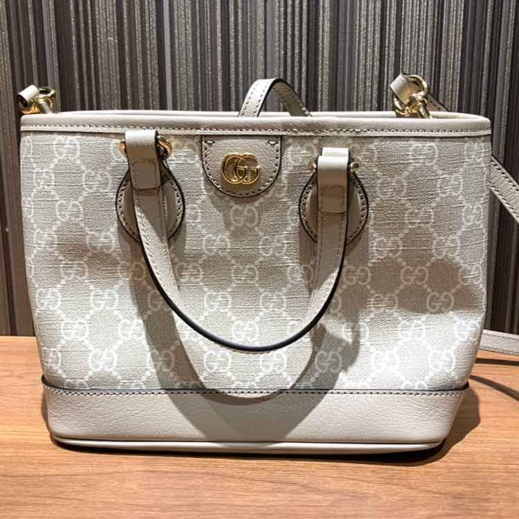 グッチ GGスプリーム オフディア トートバッグ スモール ベージュ レザー 811716