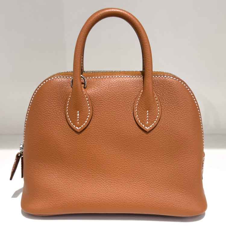 エルメス ボリード1923 ミニ ゴールド/ブルーフランス エバーカラー シルバー金具