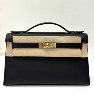 エルメス ポシェットケリー 黒 スイフト シャンパンゴールド金具 W刻印