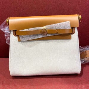 エルメス エールバッグジップ ミニ エクリュ/ゴールド トワルミリタリー/ヴァッシュハンター シルバー金具 W刻印