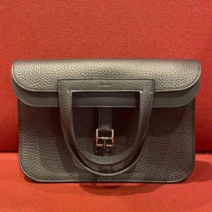 エルメス アルザン25 黒 トリヨンクレマンン シルバー金具 K刻印