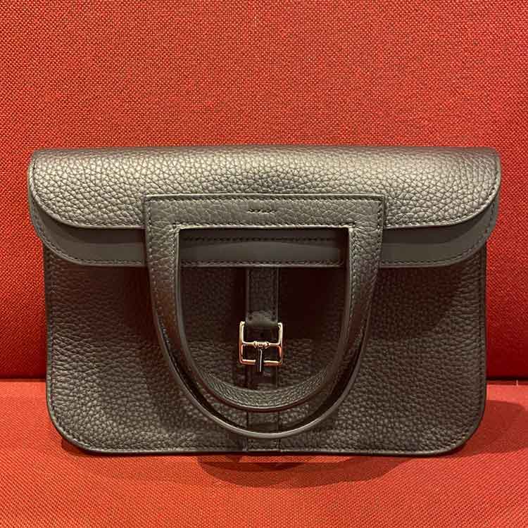 エルメス アルザン25 黒 トリヨンクレマンン シルバー金具 K刻印