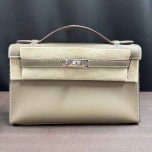 エルメス ポシェットケリー エトゥープ スイフト シルバー金具 W刻印