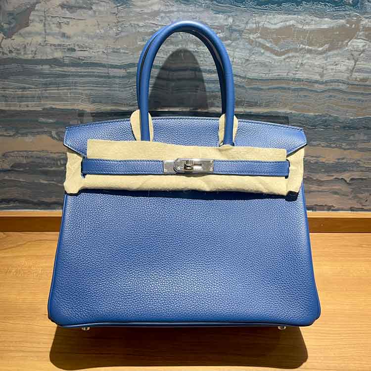 エルメス バーキン30 ブルーフランス トゴ シルバー金具 Z刻印