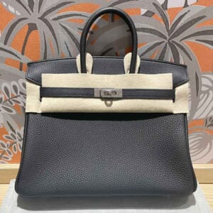 エルメス バーキン25 黒 トゴ シルバー金具 W刻印