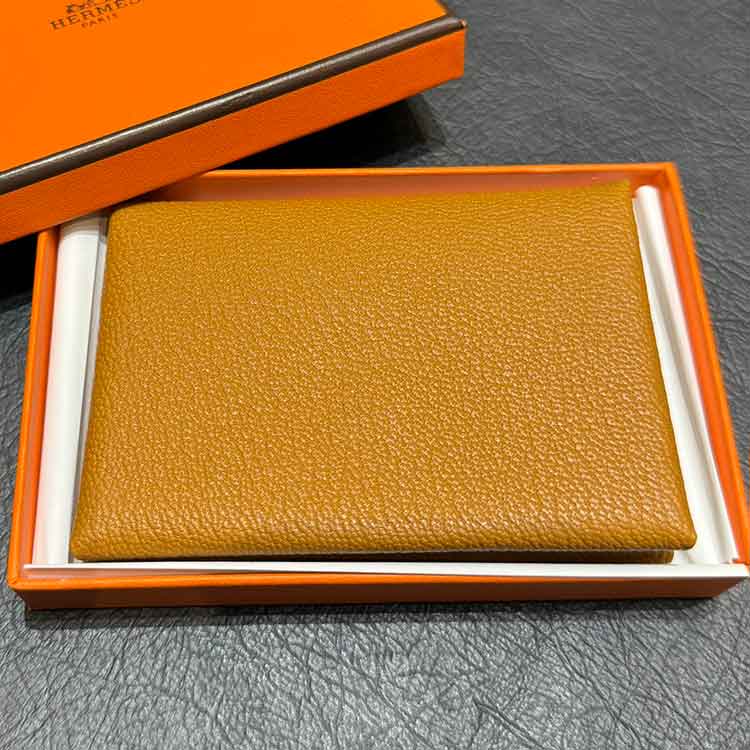 エルメス カルヴィ デュオ キャラメル シェープル シルバー金具 W刻印