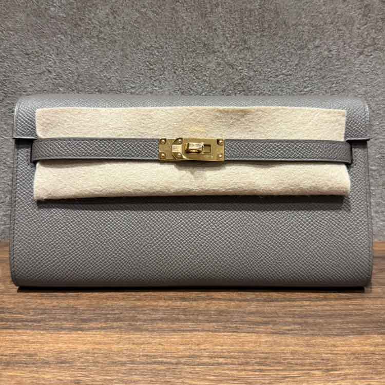 エルメス ケリーウォレット ロング トゥーゴー グリエタン エプソン ゴールド金具 K刻印