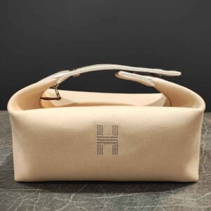 エルメス ブリッド・ア・ブラックPM ベージュ キャンバス シルバー金具