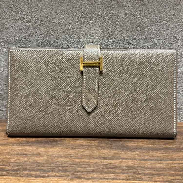 エルメス ベアンスフレ エトゥープ エプソン ゴールド金具 □P刻印