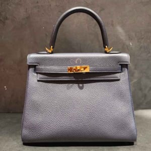 エルメス ケリー25 ブルーニュイ トゴ ゴールド金具 Z刻印