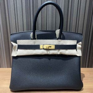 エルメス バーキン30 黒 トゴ マットゴールド金具 K刻印