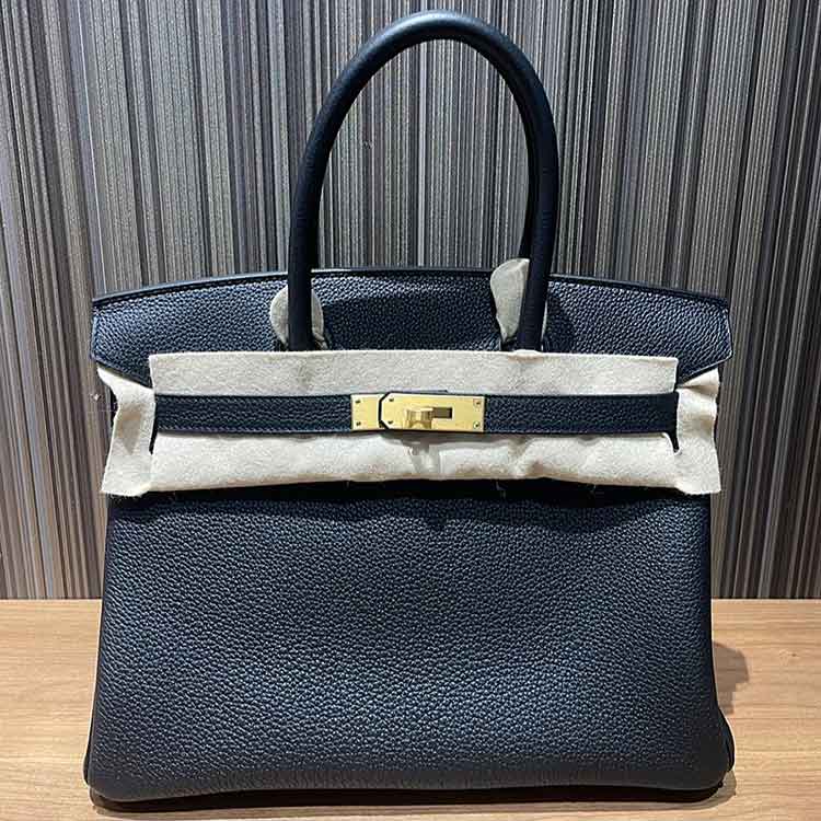 エルメス バーキン30 黒 トゴ マットゴールド金具 K刻印