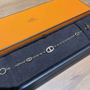 エルメス シェーヌ・ダンクル ファランドール ダイヤ ブレスレット K18ピンクゴールド