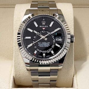 ロレックス スカイドゥエラー 42mm ブラック文字盤 SS/K18ホワイトゴールド オイスター 326934