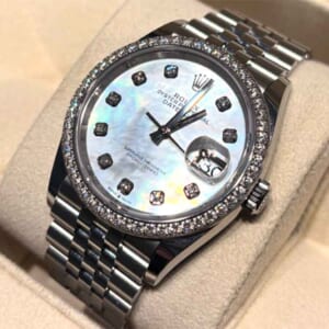 ロレックス デイトジャスト 36mm ホワイトシェル/10P SS/K18ホワイトゴールドG ジュビリー ランダム