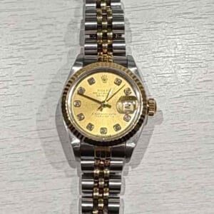 ロレックス デイトジャスト 26mm 10P/シャンパン文字盤 SS/イエローゴールド 79173G