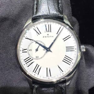 ゼニス エリート ウルトラシン 40mm ホワイト文字盤 SS/レザー 03.2010.681