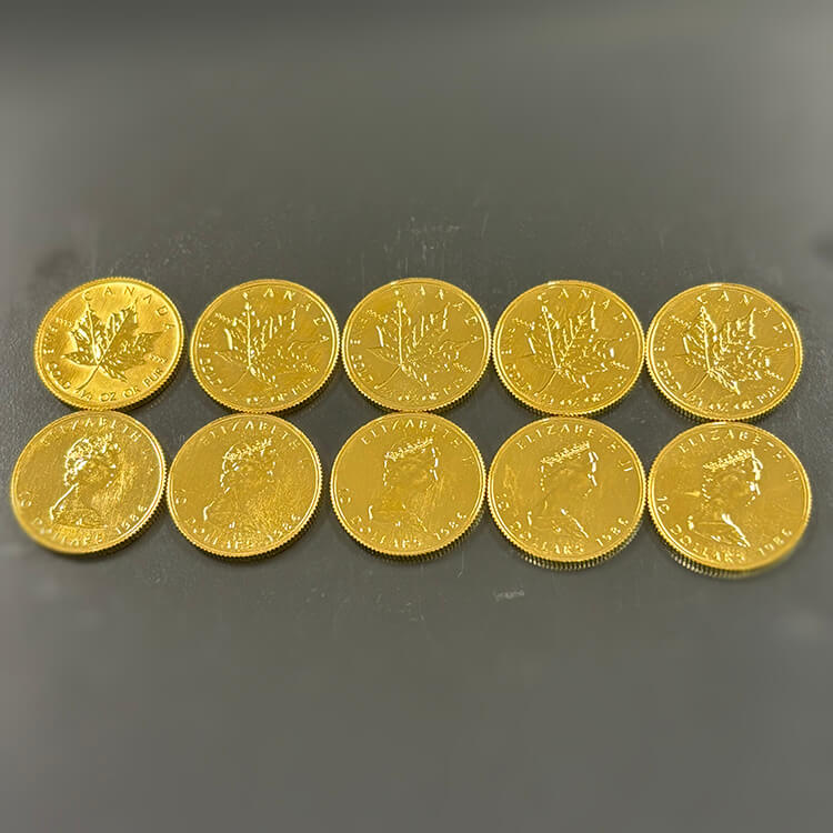 24金 カナダ メイプルリーフ金貨 1/4oz