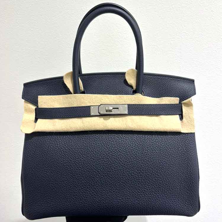 エルメス バーキン30 ブルーニュイ トゴ シルバー金具 Z刻印