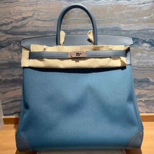 エルメス オータクロア40 ヴェールボスフォール/ブルー トワルミリタリー/エバーカラー シルバー金具 K刻印