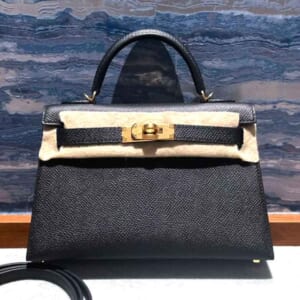 エルメス ミニケリー2 セリエ(外縫い) エプソン 黒 ゴールド金具 K刻印