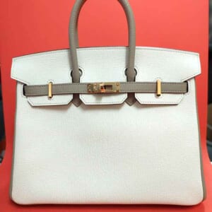 エルメス バーキン25 SPO ナタ/トゥルティエールグレー シェブルミゾル ピンクゴールド金具 B刻印
