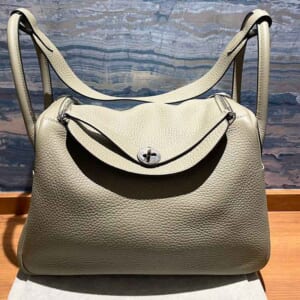 エルメス リンディ30 トリヨンクレマンス セージ シルバー金具 X刻印