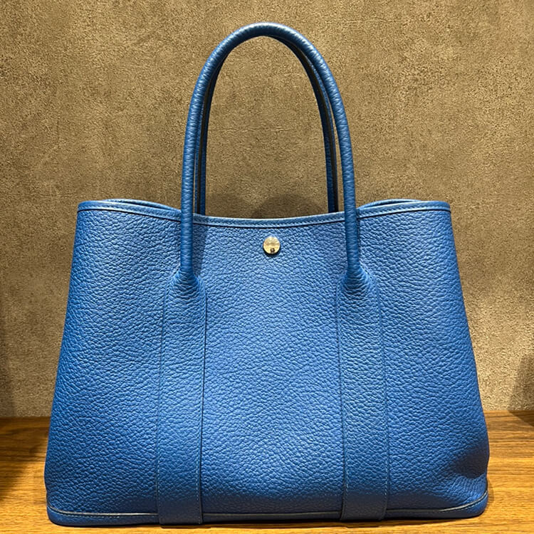 エルメス ガーデンパーティPM ブルーゼリージュ カントリー シルバー金具 C刻印