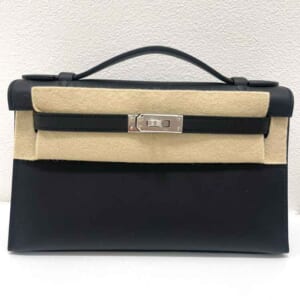 エルメス ポシェットケリー 黒 スイフト シルバー金具 K刻印