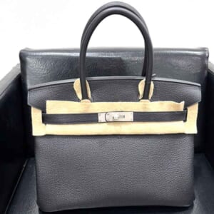 エルメス バーキン30 黒 トゴ マットシルバー金具 K刻印