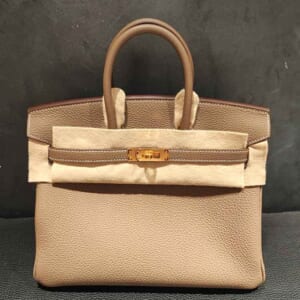 エルメス バーキン25 エトゥープ トゴ ゴールド金具 K刻印