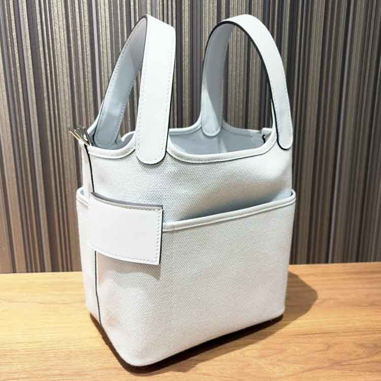 エルメス ピコタンロックPM カーゴ グリプラチナ トワルゴエラン/スイフト シルバー金具 W刻印