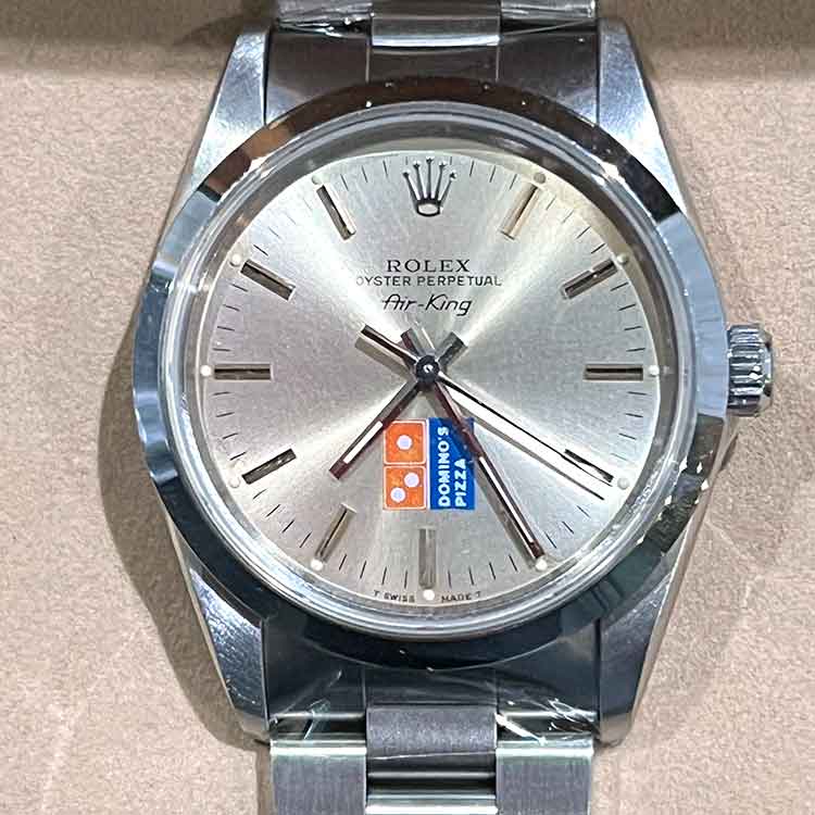 ロレックス エアキング ドミノピザ 34mm シルバー文字盤 SS 14000
