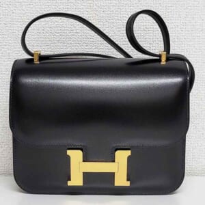 エルメス コンスタンス3 ミロワール ミニ 黒 ボックスカーフ ゴールド金具 K刻印