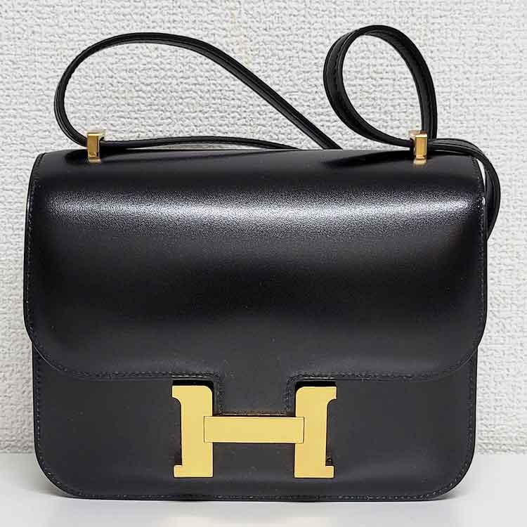 エルメス コンスタンス3 ミロワール ミニ 黒 ボックスカーフ ゴールド金具 K刻印