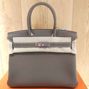 エルメス バーキン30 エトゥープ トゴ シルバー金具 K刻印