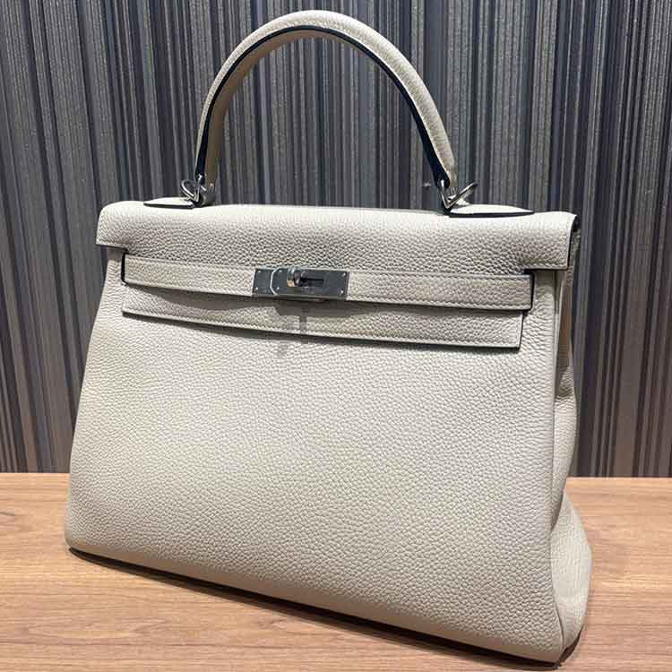 エルメス ケリー32 トレンチ トゴ シルバー金具 A刻印
