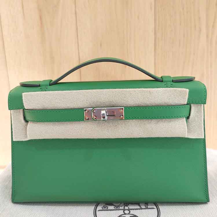 エルメス ポシェットケリー ヴェールユッカ スイフト シルバー金具 K刻印