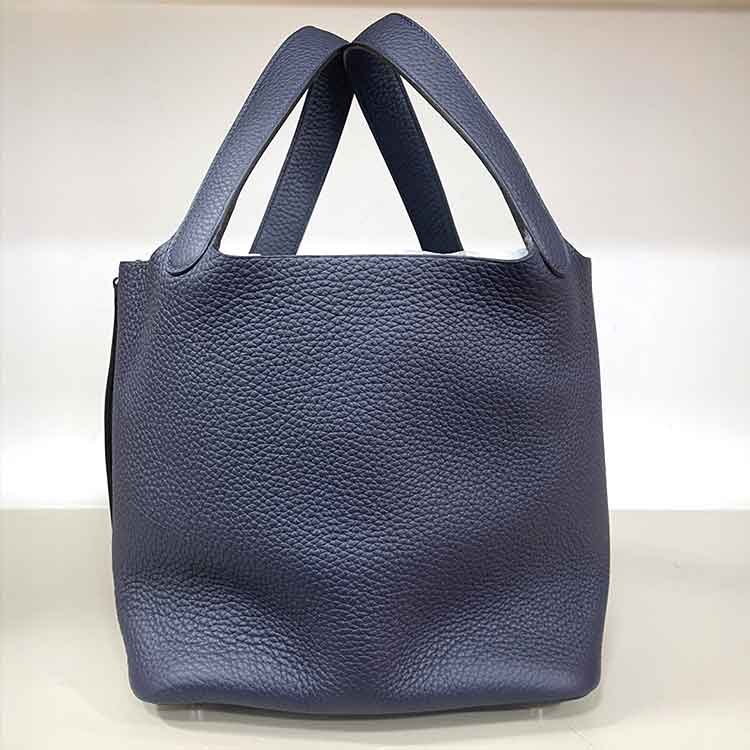 エルメス ピコタンロックMM ブルーニュイ トリヨンクレマンス シルバー金具 Z刻印