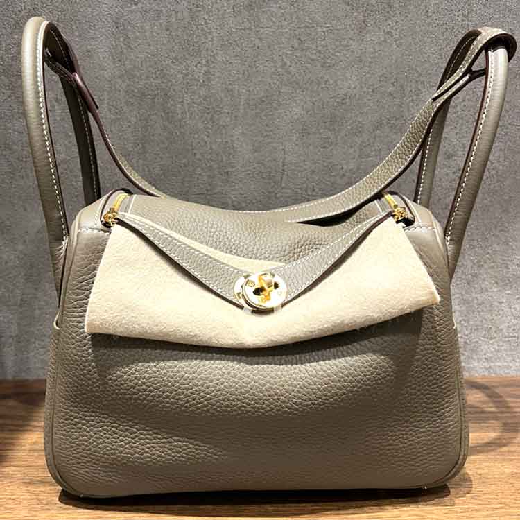 エルメス リンディ26 エトゥープ トリヨンクレマンス ゴールド金具 K刻印