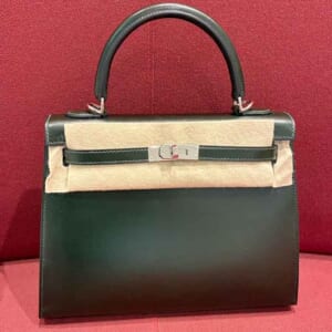 エルメス ケリー25 セリエ(外縫い) ヴェールフォンセ ボックスカーフ シルバー金具 B刻印