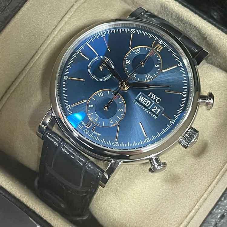 IWC ポートフィノ クロノグラフ 42mm ブルー SS/アリゲータストラップ IW391036