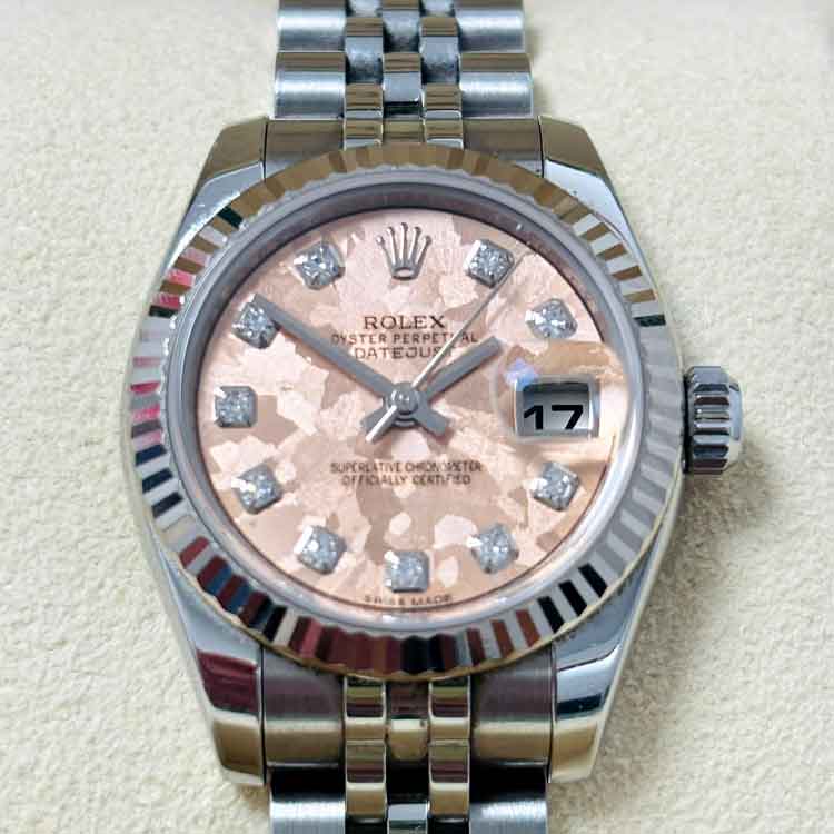 ロレックス デイトジャスト 26mm ピンククリスタル SS/K18ホワイトゴールド ジュビリー 179174G
