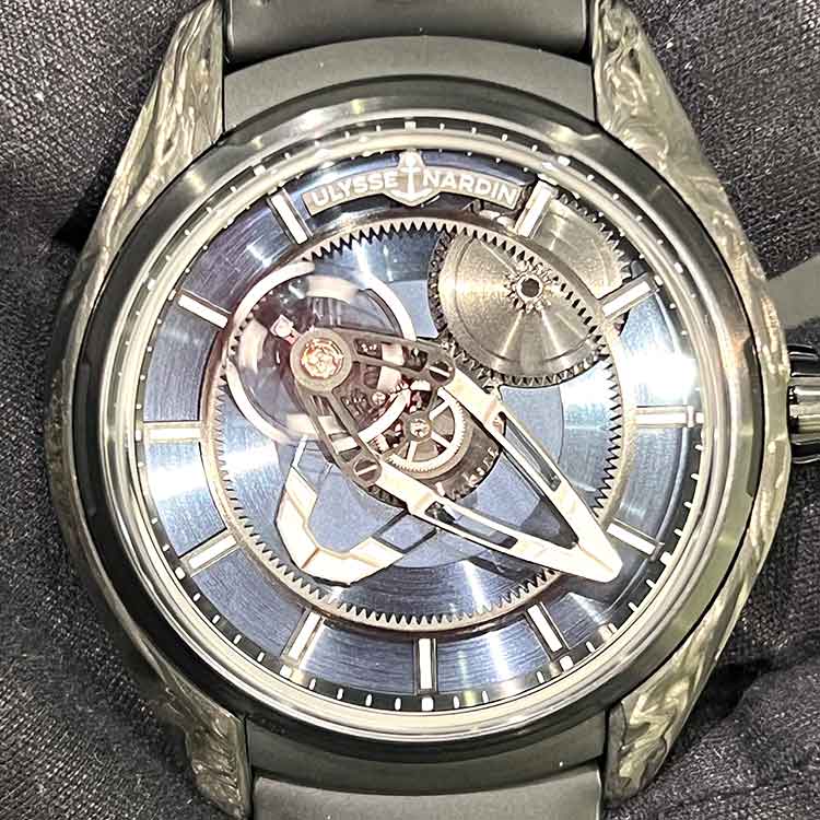ユリスナルダン フリーク X カーボン YOSHIDAスペシャル 43mm スケルトン CA/TI/レザーストラップ 2303-270LE-3A-YOSH